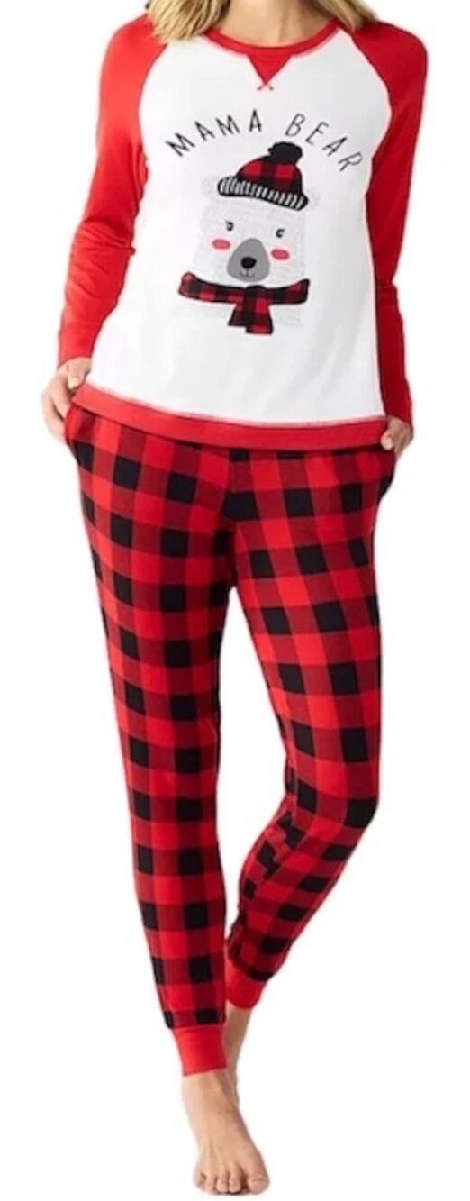 Cuddl Duds Mama Bear Pajama Set XL NWT